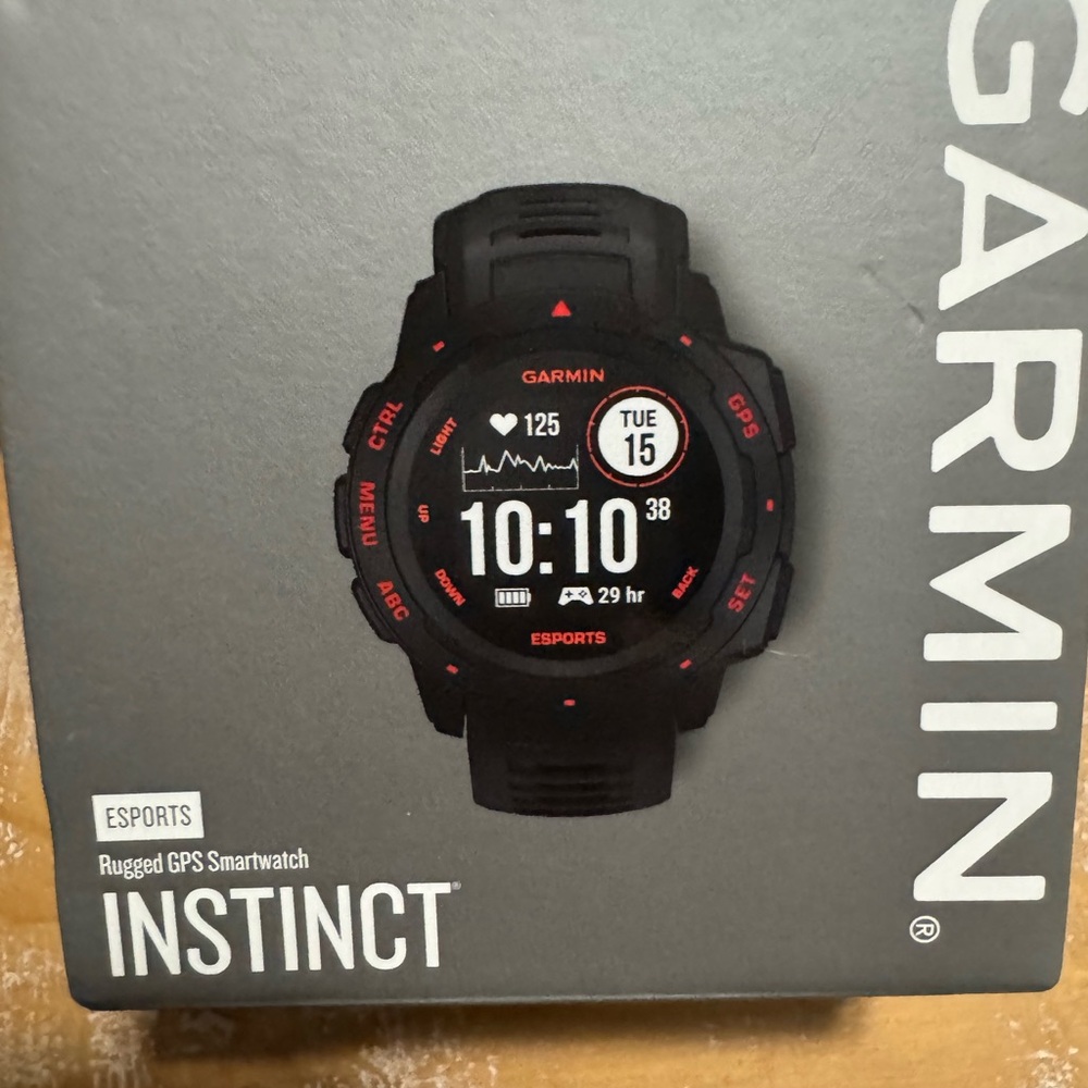 Garmin Instinct Esports GPS Smartwatch - Black and Red